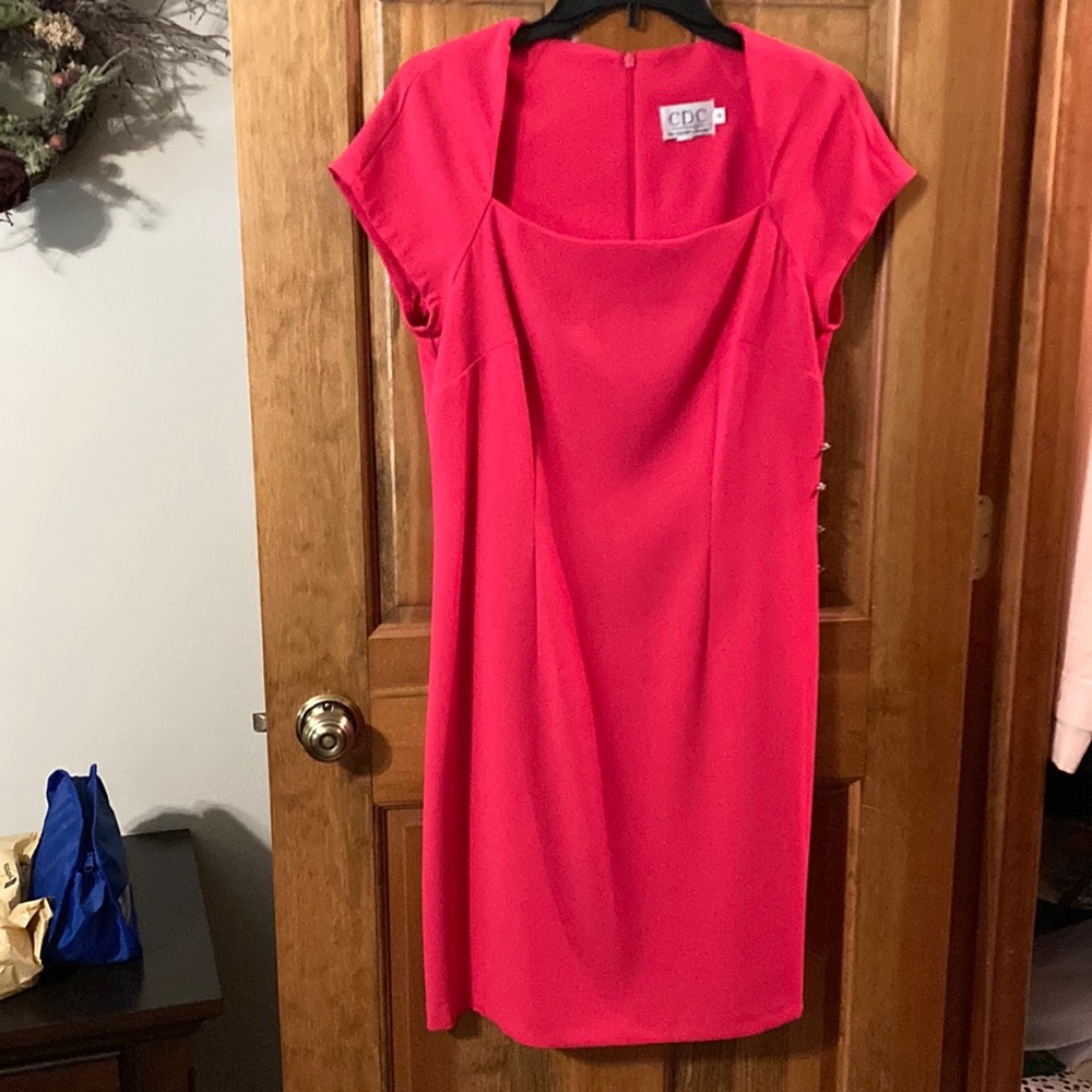 Pretty dress for the office or special event!  Bright fuchsia dress in size 8
